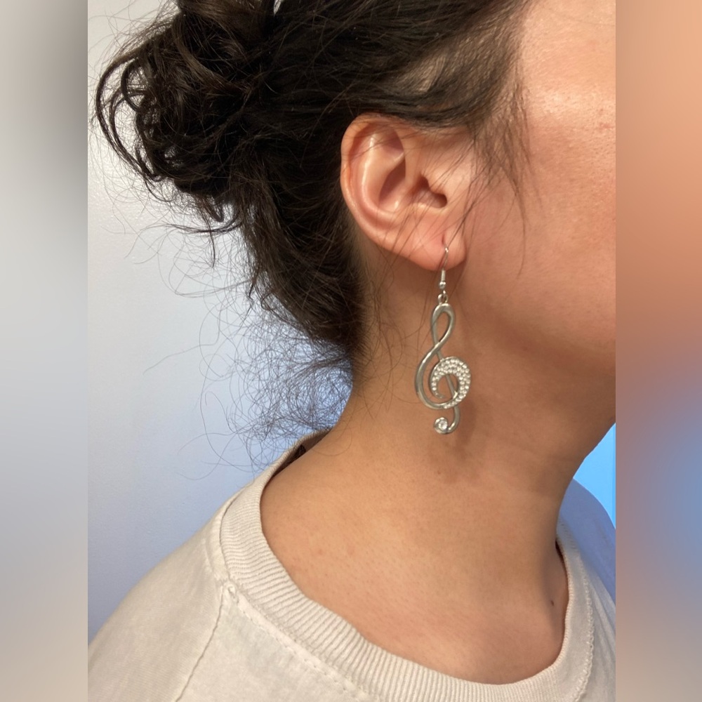 Music Notes Dangling Earrings - image 3